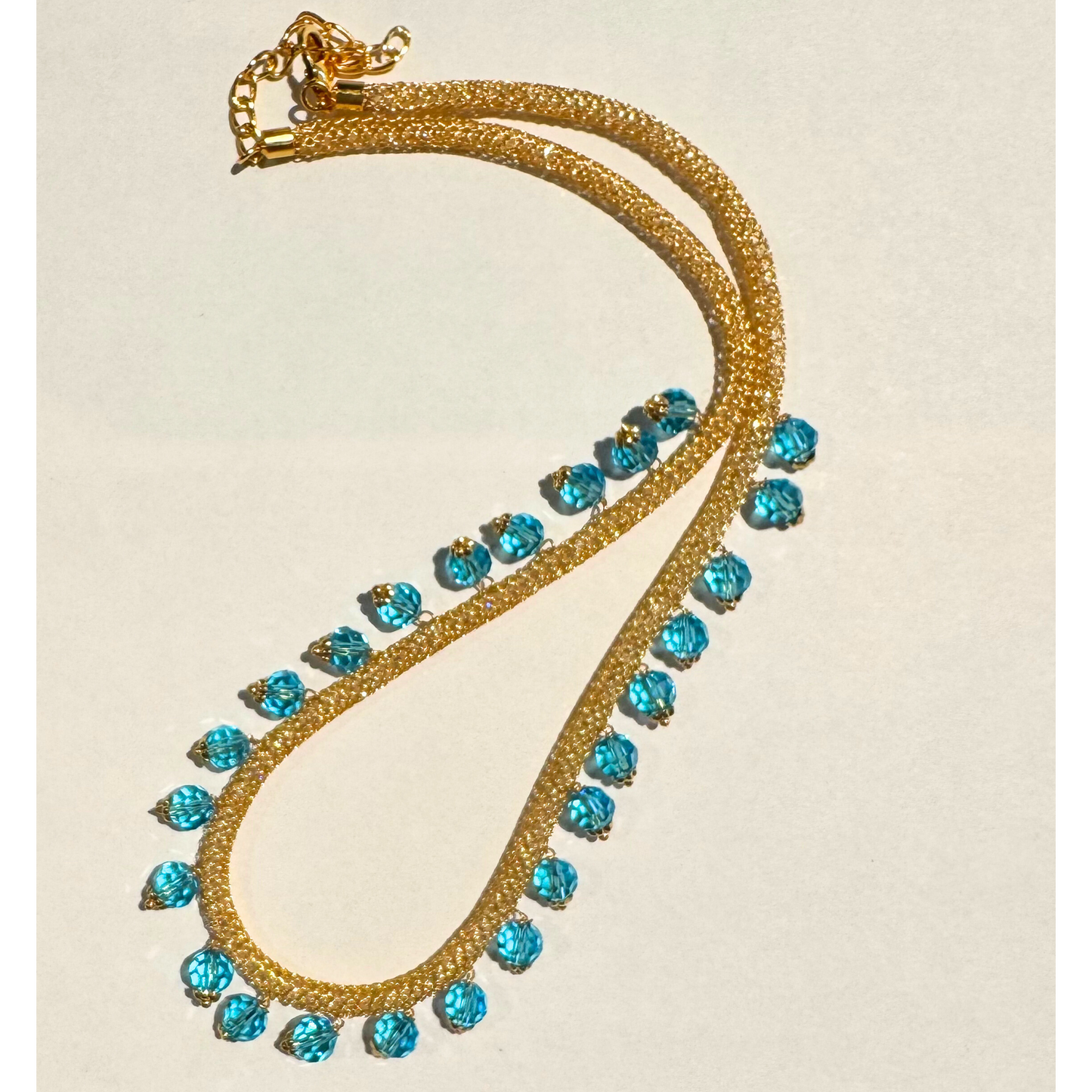 Radiant Blue Gem Necklace