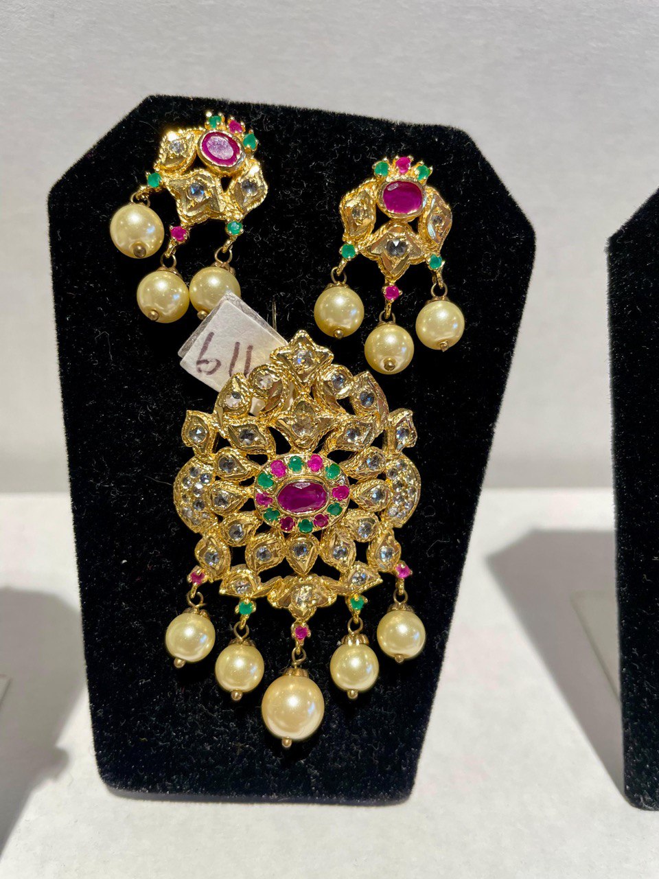 Multicolor Stones Pendant/ Pearls Pendant/ Traditional Design Pendant