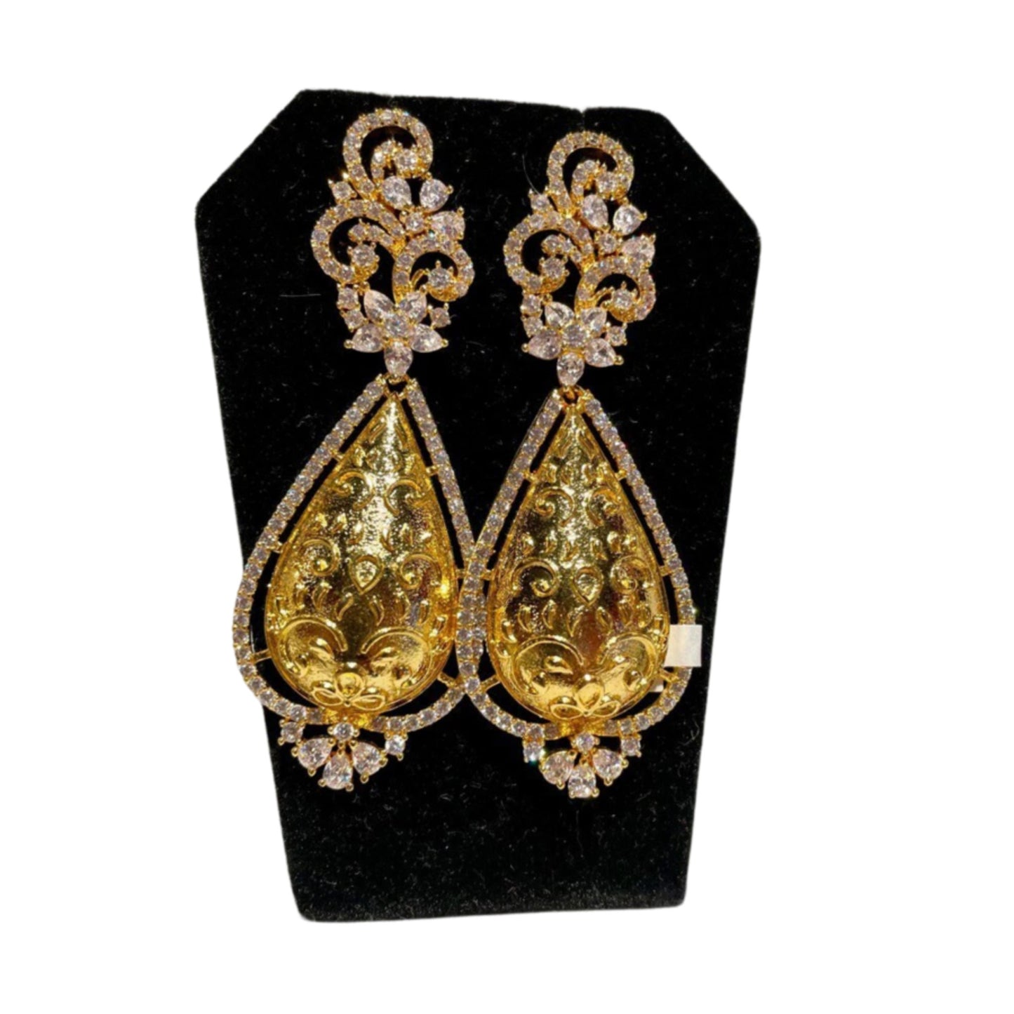 Trendy Earrings with white CZ