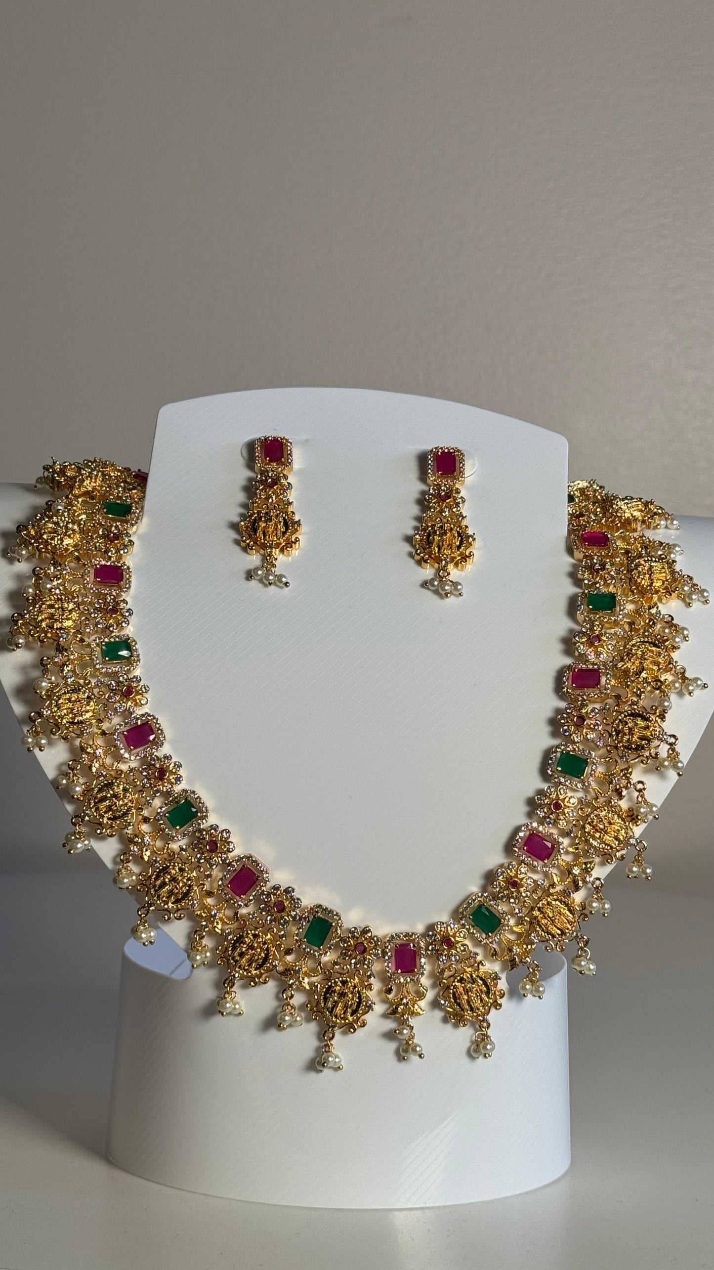 Royal Radiance Emerald & Ruby Necklace Set