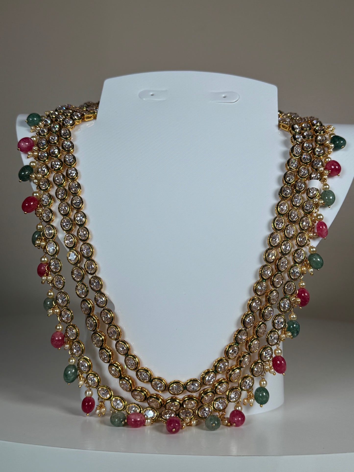 Kundan Bead Cascade Necklace