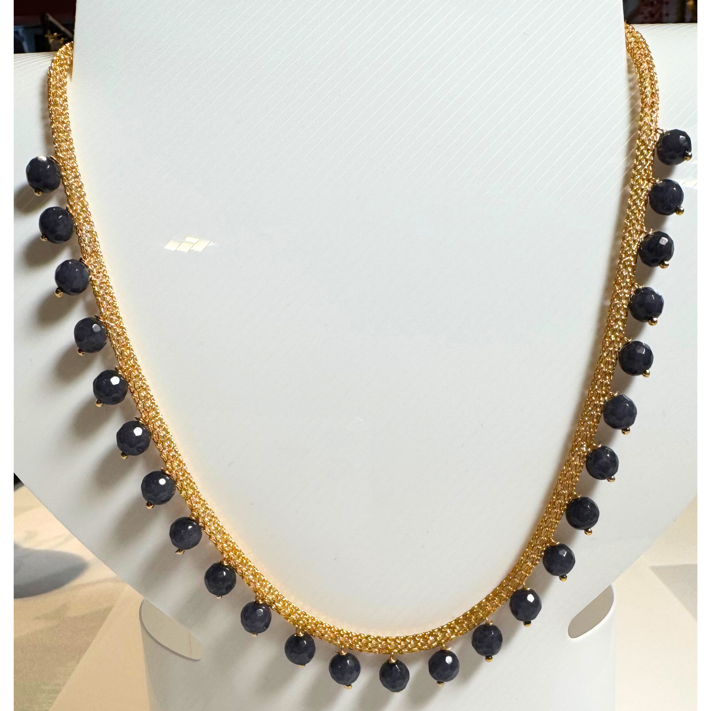 Gold black Beaded Necklace