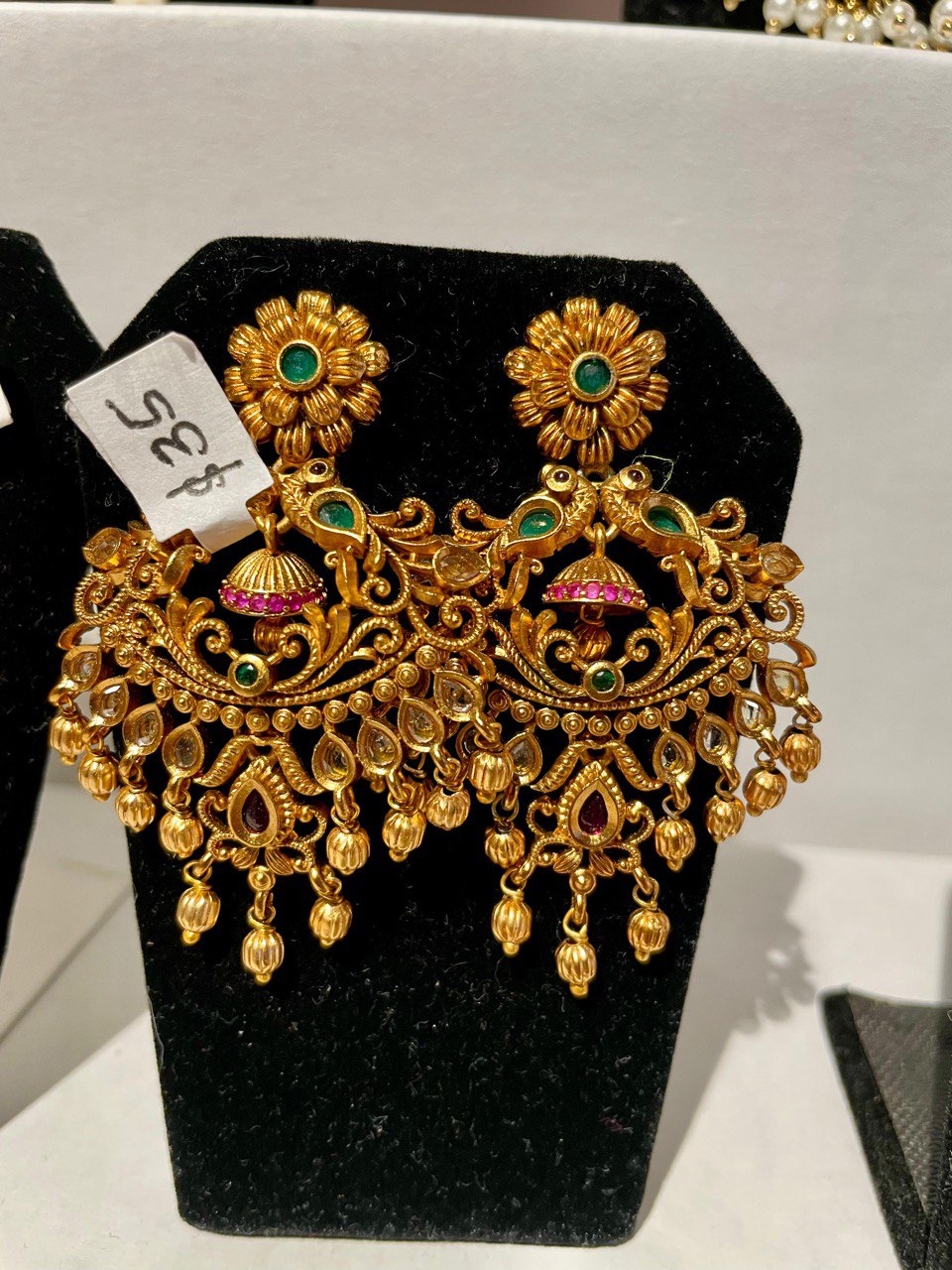 Ethnic Party Wear Jewellery Beads Alloy Chandbali Earring