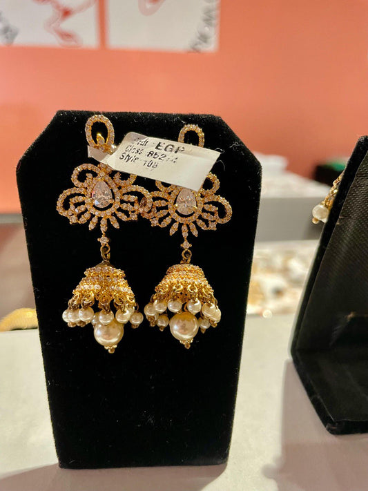 Gold Plated Handcrafted Temple Jhumka Earrings