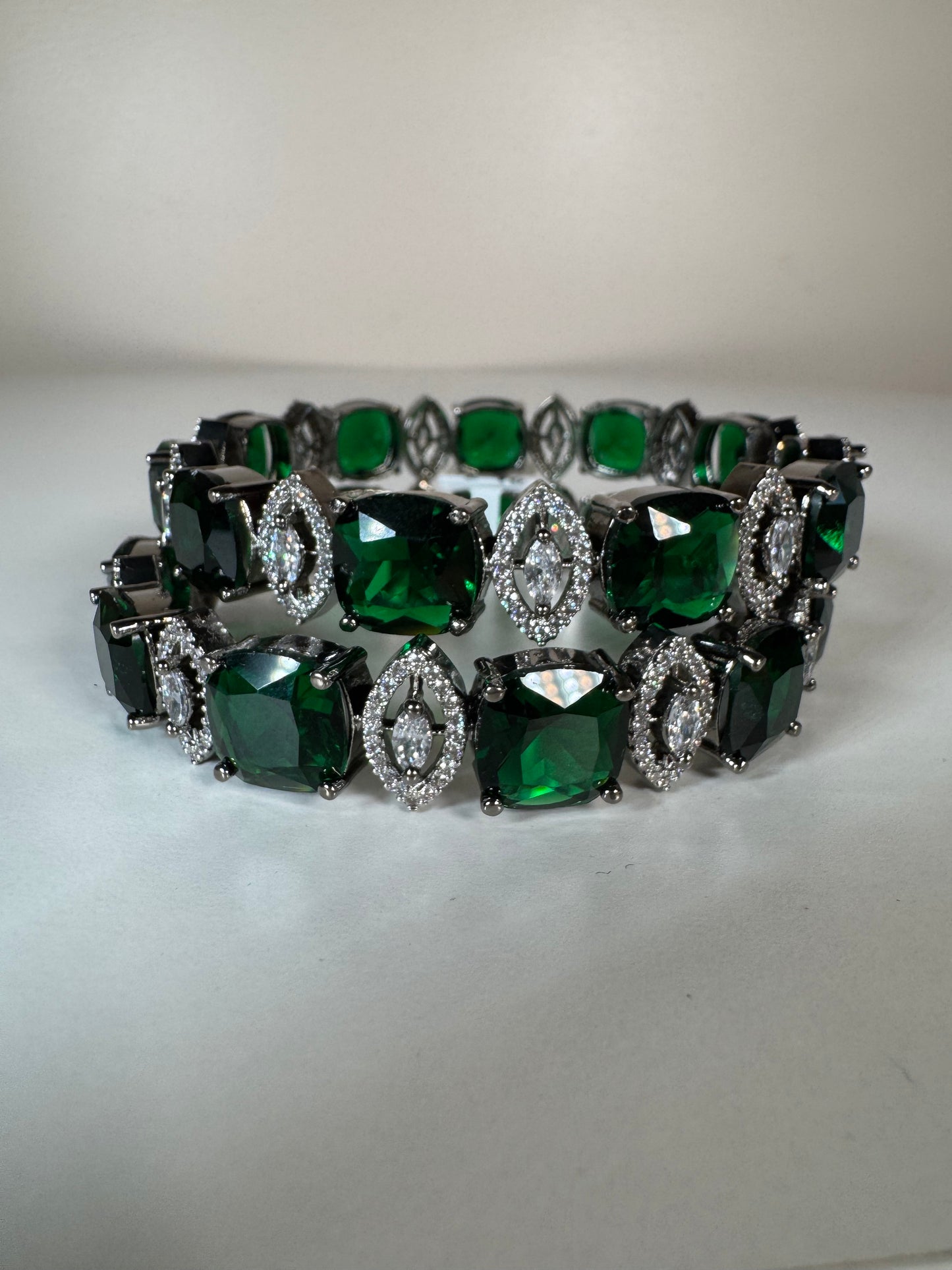 Emerald Sparkle Bangles