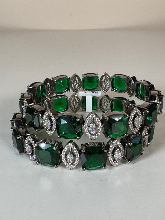 Emerald Sparkle Bangles