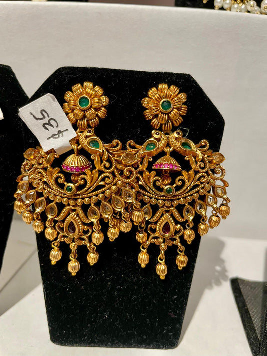 Ethnic Party Wear Jewellery Beads Alloy Chandbali Earring